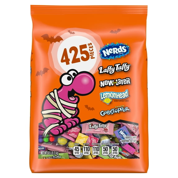 Halloween Classic Fun Trick-or-Treat Assortment with Nerds, Trolli, Now and Later, Lemonhead, Gobstopper, 104.62oz Bag