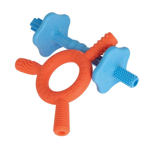 Nuby Sensory Silicone Baby Tube Teethers, 2 pack