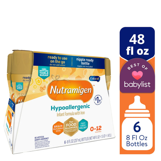 Nutramigen Hypoallergenic Liquid Baby Formula, Colic Relief from Cow's Milk Allergy Starts in 24H