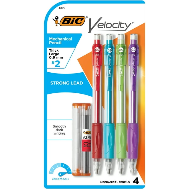 Pack of 0.9mm mechanical pencils with shatter-resistant design and smooth writing lead