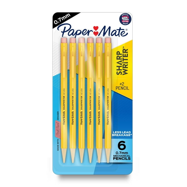 Pack of mechanical pencils with twist-to-advance lead, 0.7mm HB, 6-count