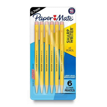 Pack of mechanical pencils with twist-to-advance lead, 0.7mm HB, 6-count