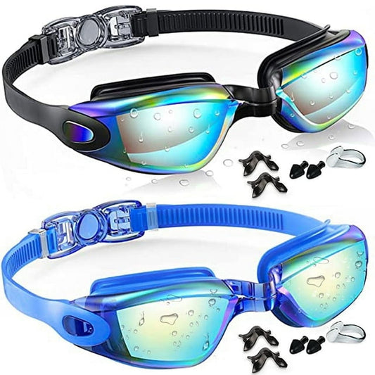 Pack of swim goggles with anti-fog and UV protection for swimming