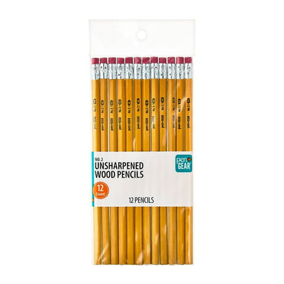 Pack of unsharpened wood pencils with standard lead
