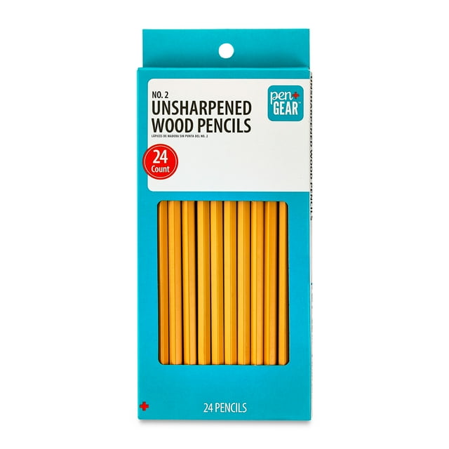 Pack of unsharpened wood pencils with standard lead