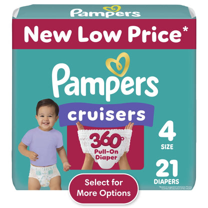 Pampers Cruisers 360 Pull-On Diapers, Babyproof up to 100% leakproof diaper
