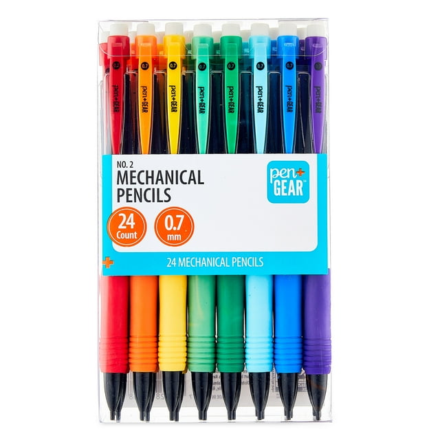 Pack of 0.7mm No. 2 mechanical pencils with erasers, ideal for everyday writing and school use