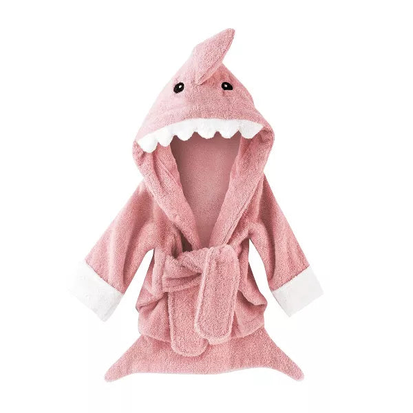 Pink shark-shaped robe on a white background