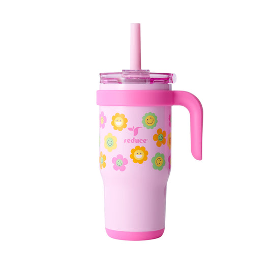 Reduce Coldee Kids Tumbler with Spill-Proof Straw Handle. Insulated Stainless Steel 18 oz