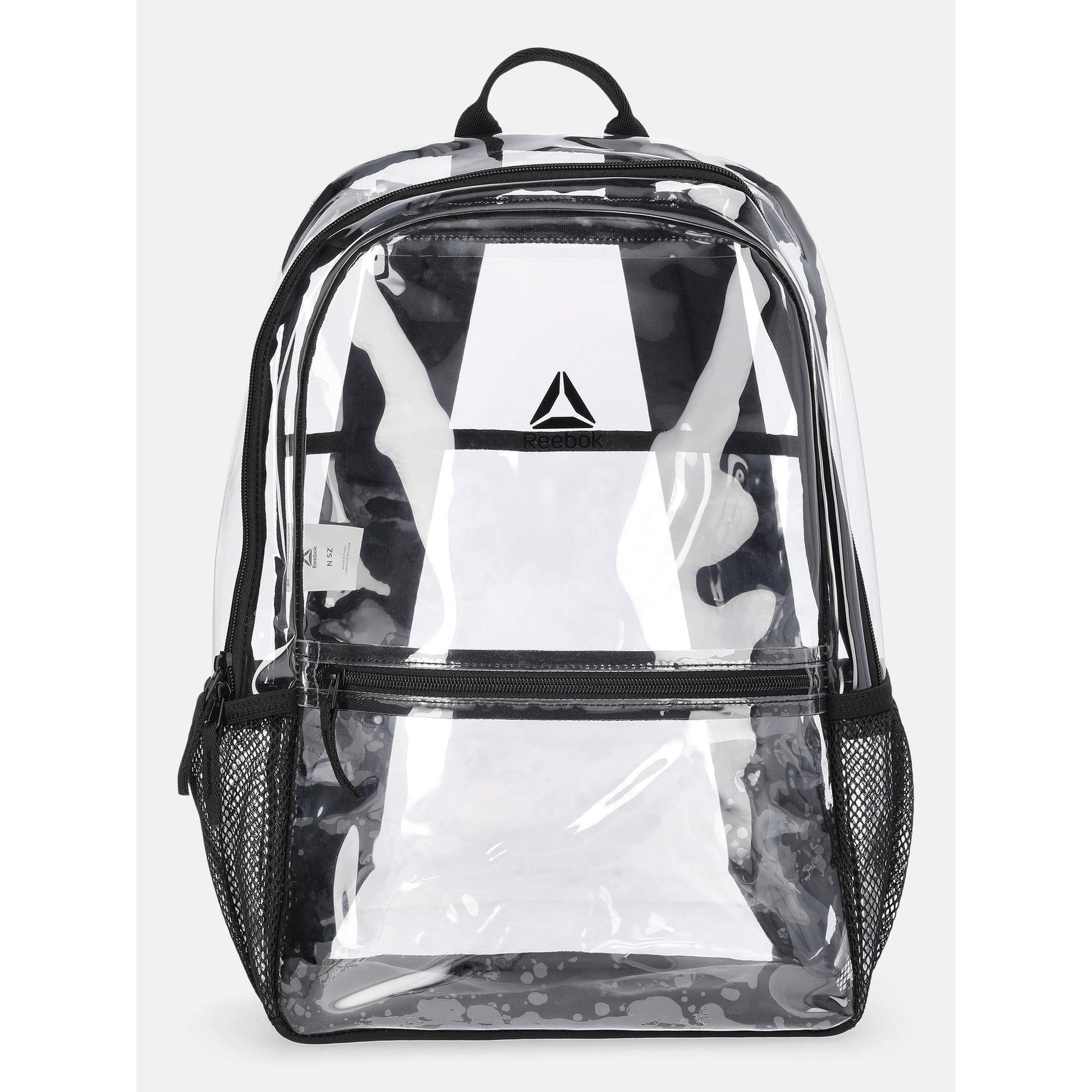 Lightweight clear backpack featuring comfortable adjustable shoulder straps for all-day wear.