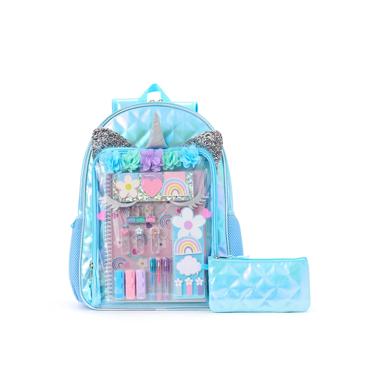 Children's backpack with matching stationery set for school, travel, and everyday organization