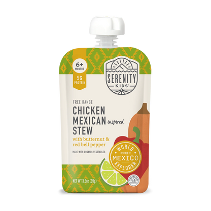 Serenity Kids Free Range Chicken Mexican Inspired Stew Stage 2 Baby Food, 3.5oz Pouch - 1 Count