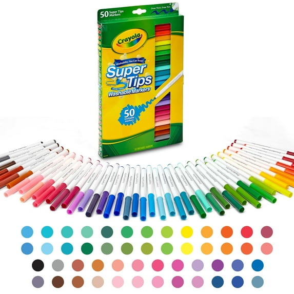 Set of color markers for drawing and coloring