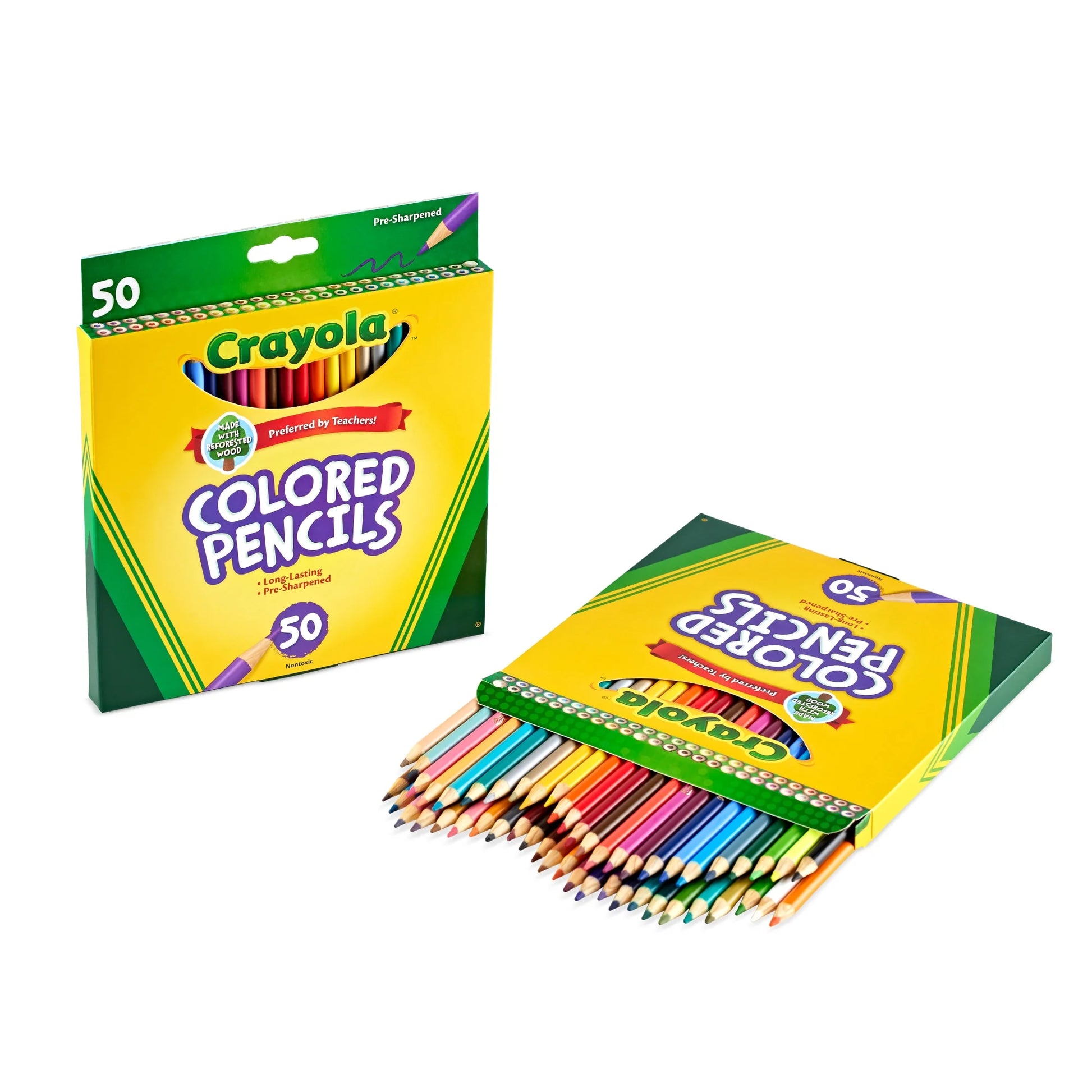 Set of colored pencils for drawing and coloring