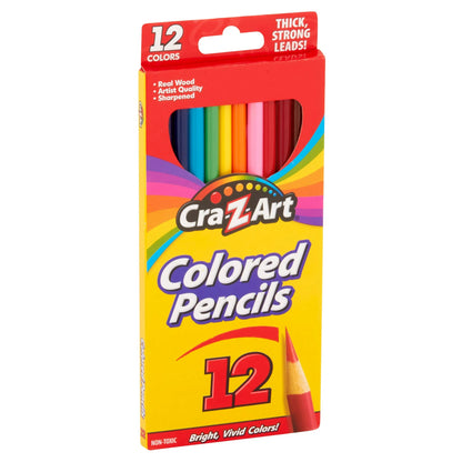 Set of colored pencils for drawing and coloring