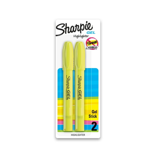 Set of yellow highlighters for marking and emphasizing text