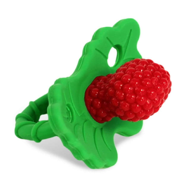 Silicone berry-shaped teether toy, hands-free design