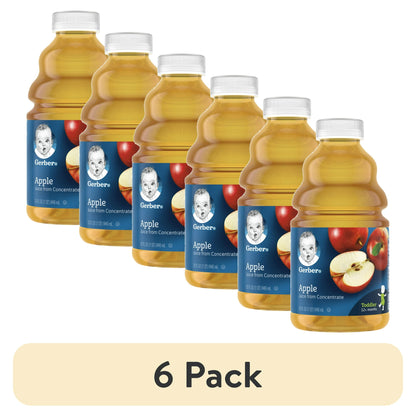 Six bottles of Apple Juice Concentrate on a white background