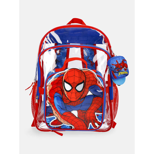 Children's clear backpack bundle with lunch kit, reusable bottle, storage pouch, and school accessories