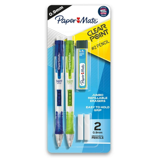 Starter kit with 0.9mm mechanical pencils, HB #2 lead, and assorted barrel colors