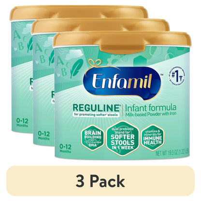 Three cans of infant formula with a beige banner indicating '3 Pack' on a white background.