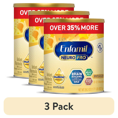 Three cans of infant formula with a '3 Pack' label on a white background.