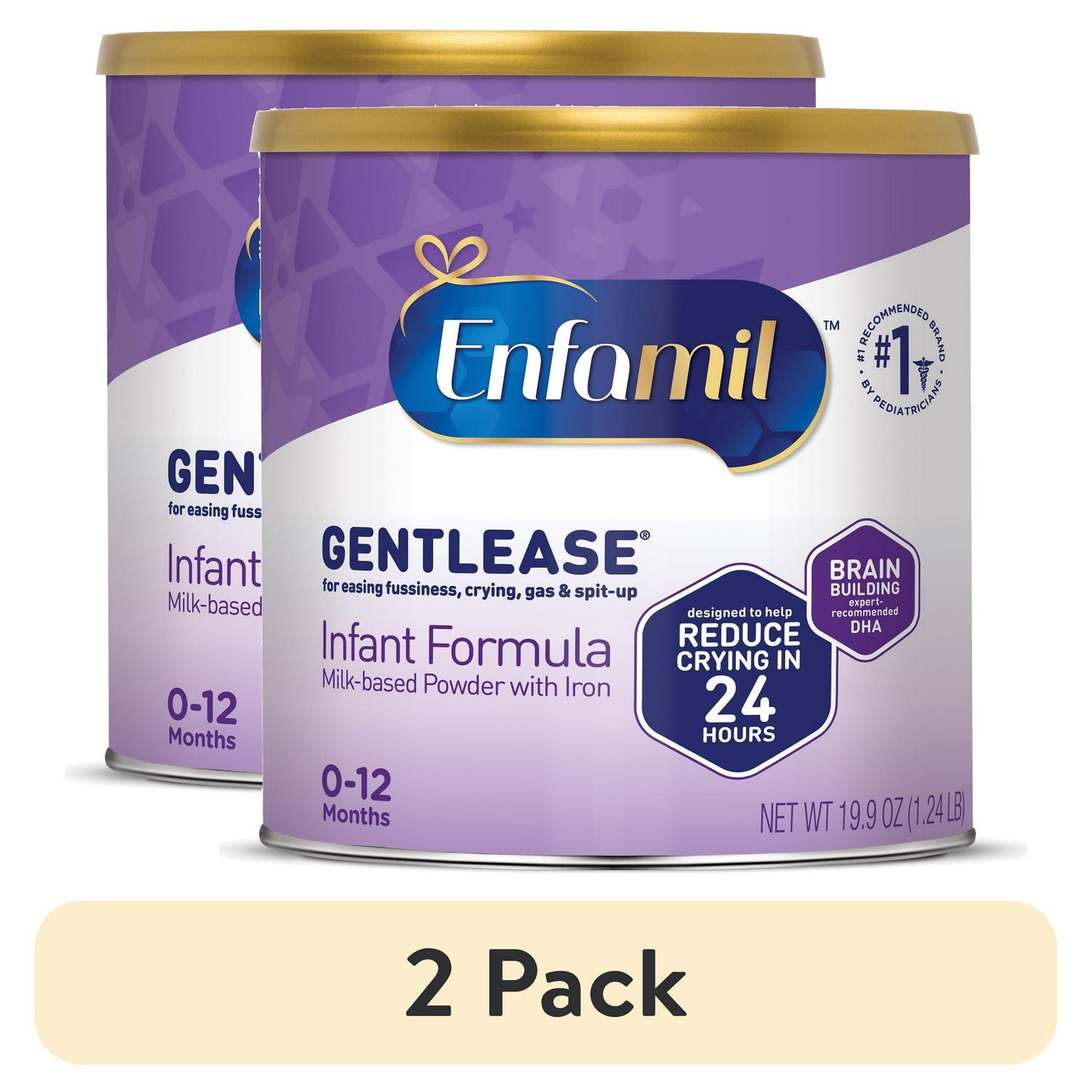 Two cans of Infant Formula on a white background