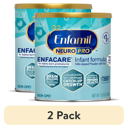 Two cans of infant formula on a white background