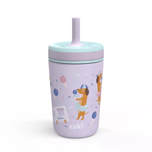 Vacuum-insulated stainless steel toddler straw tumbler cup