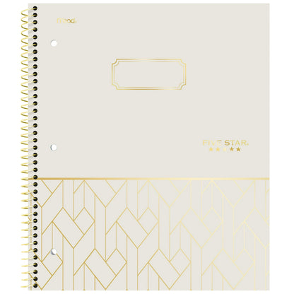 Five Star Modern Lines 1 Subject College Ruled Notebook Plus Study App, 8.5" x 11", Weave, Poly, Spiral, 80 Sheets