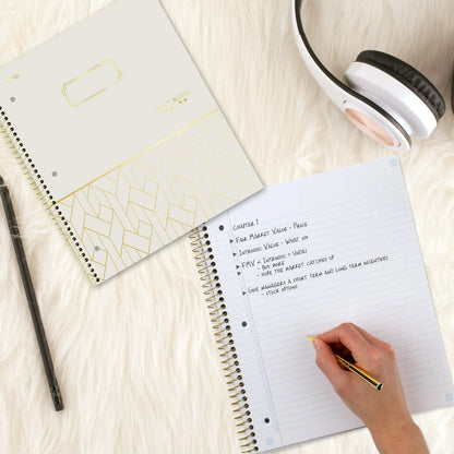 Five Star Modern Lines 1 Subject College Ruled Notebook Plus Study App, 8.5" x 11", Weave, Poly, Spiral, 80 Sheets