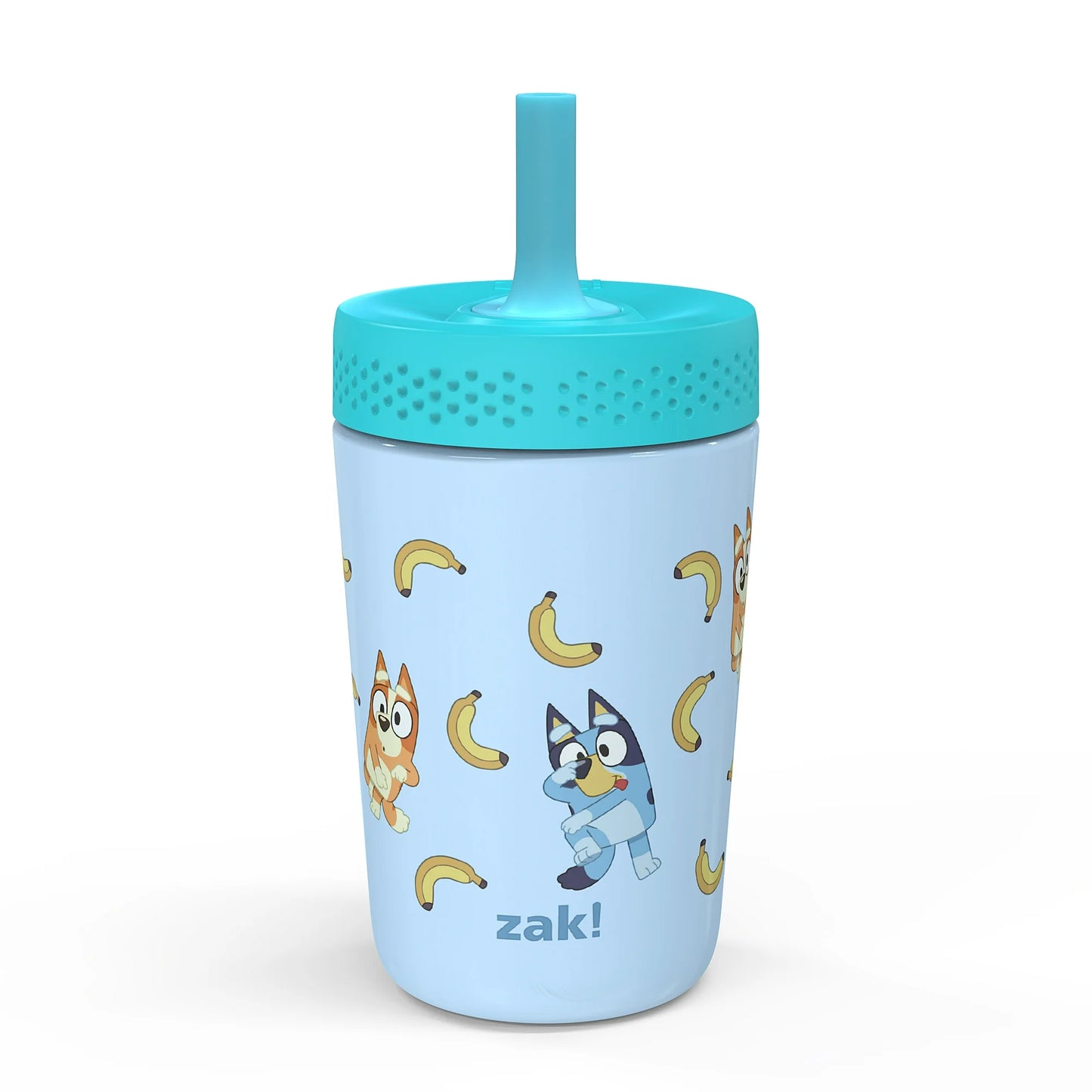 Zak Designs 12oz Kids Straw Tumbler, Stainless Steel Vacuum Insulated Kincaid Tumbler with Silicone Straw Utilizing Leak-Proof Valve, Travel Straw Tumbler
