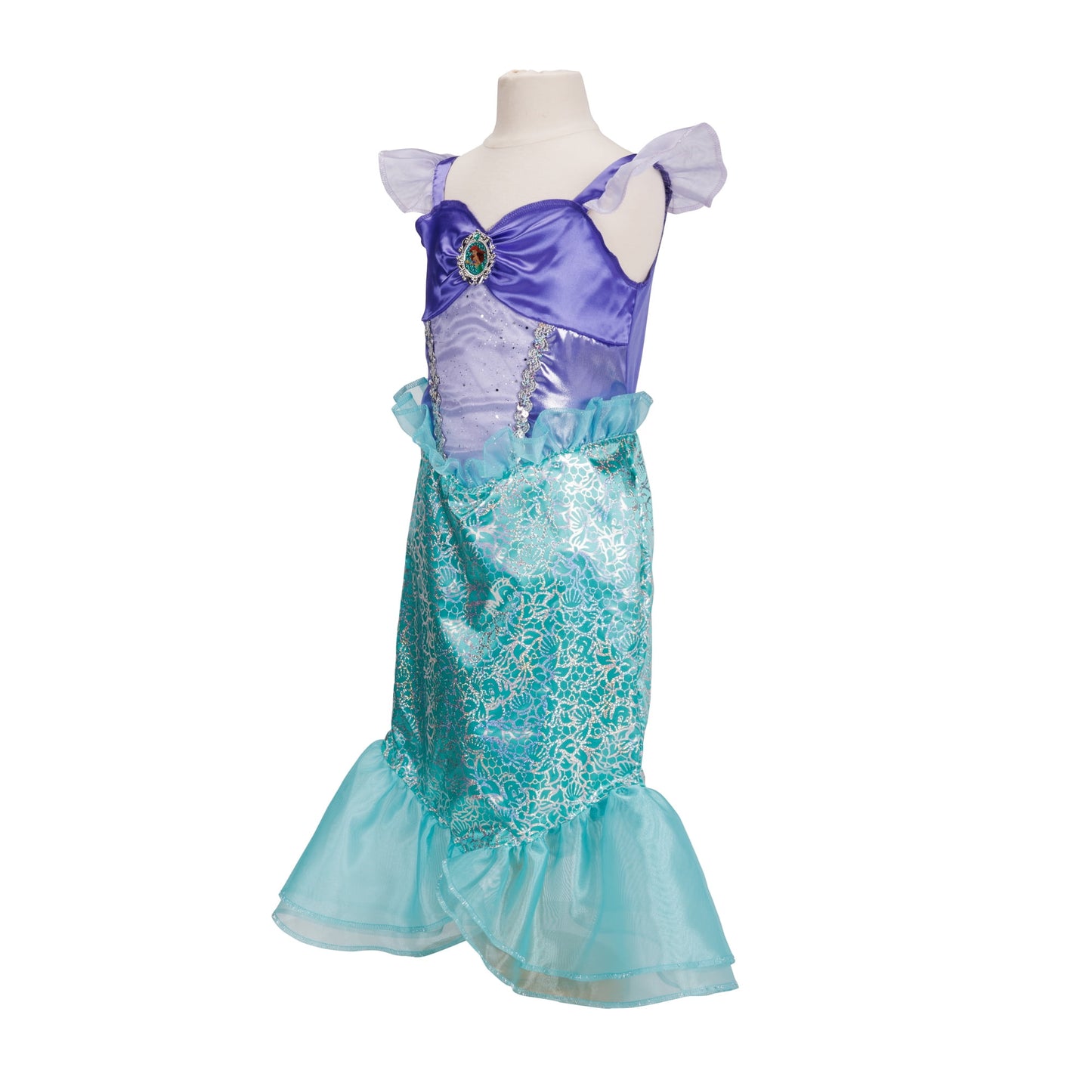 Disney The Little Mermaid Ariel Green Mermaid Play Dress Outfit Female Child Size 4 to 6x