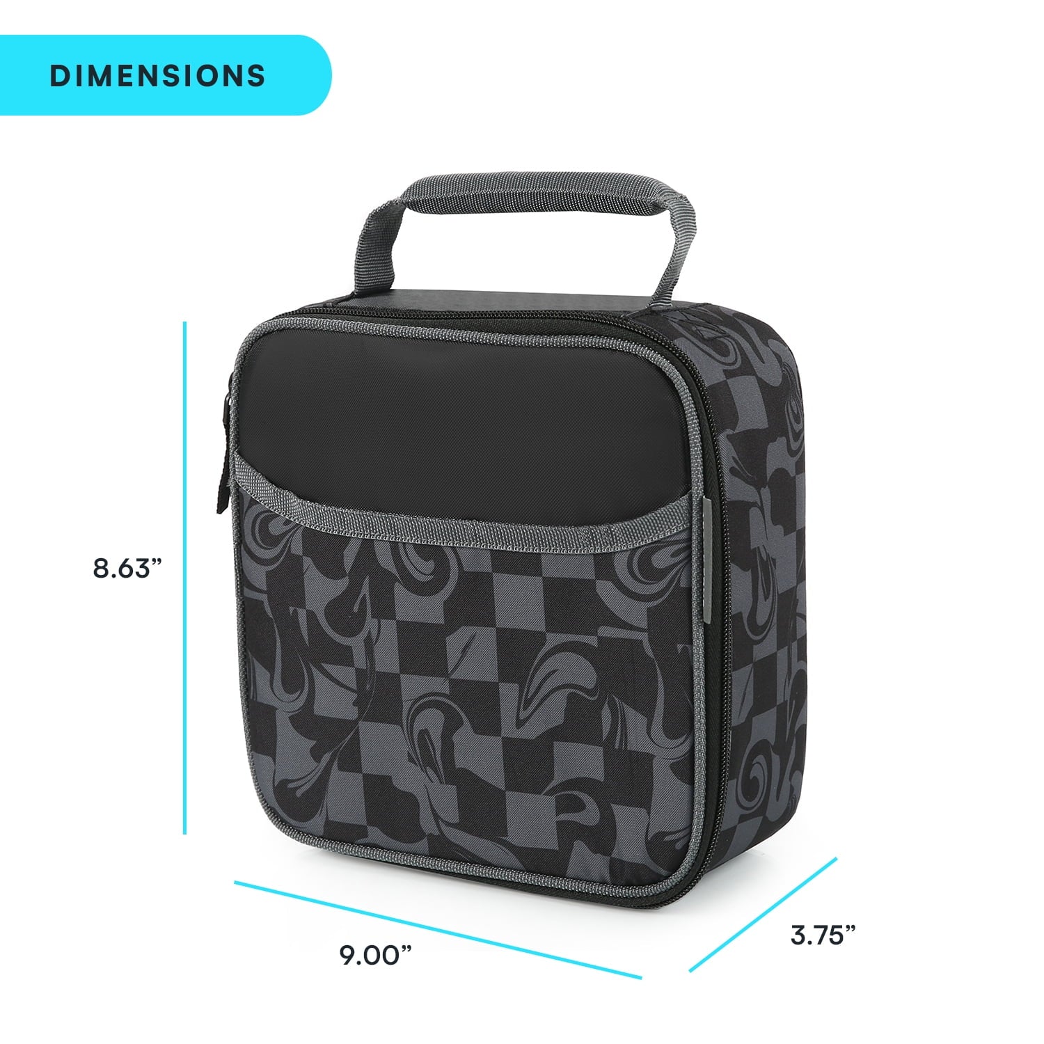 Insulated lunch bag displayed on a white background.