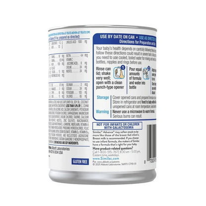 Similac Advance Concentrated Liquid Baby Formula With Iron, Has DHA & Lutein, 13-fl-oz Can