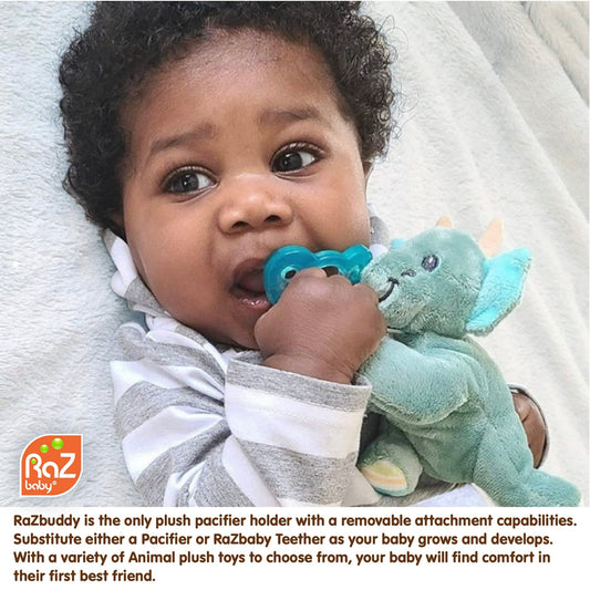 RaZbaby RaZbuddy Teether Holder - Detachable RaZberry Tan Teether Toy - For Baby 0m+ - Sloth