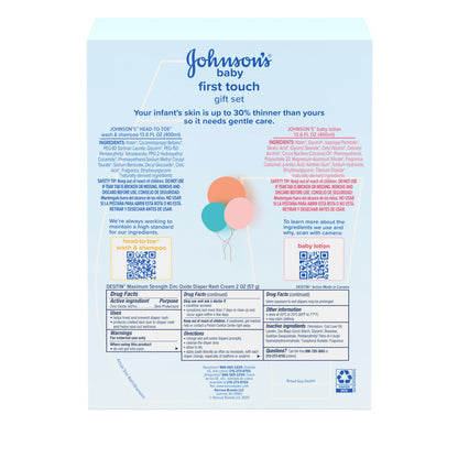Image showing text about ingredients and details of a Baby gift set