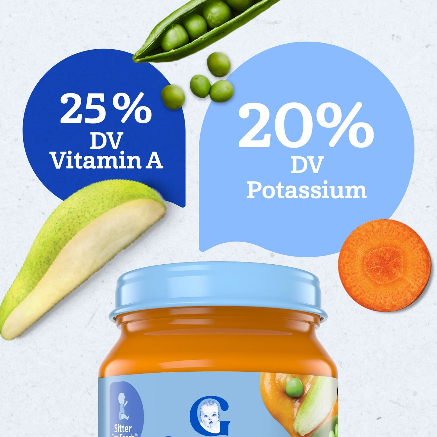 Gerber 2nd Foods Natural for Baby Baby Food, Pear Carrot Pea, 4 oz Jar