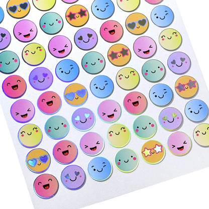 Hello Hobby Multicolor Mini Smiley Face Designer Stickers, 98 Count