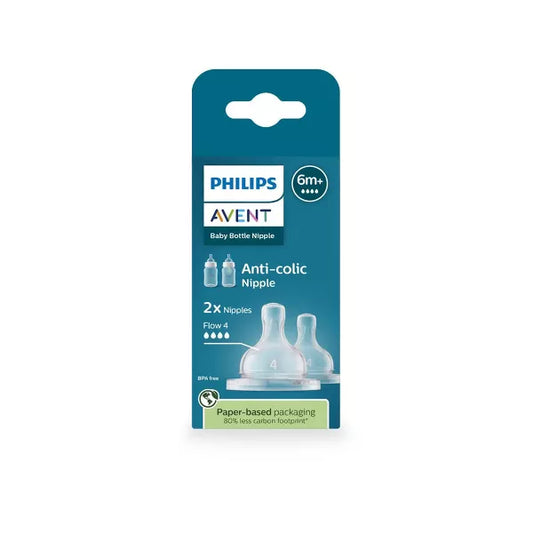 anti-colic baby bottle nipple packaging on a white background