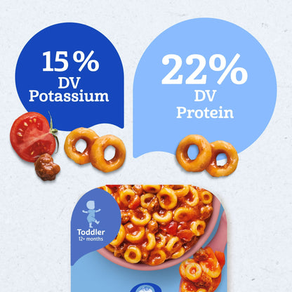 Gerber Toddler Food for Baby, Spaghetti Rings in Meat Sauce Toddler Food, 6 oz Tray