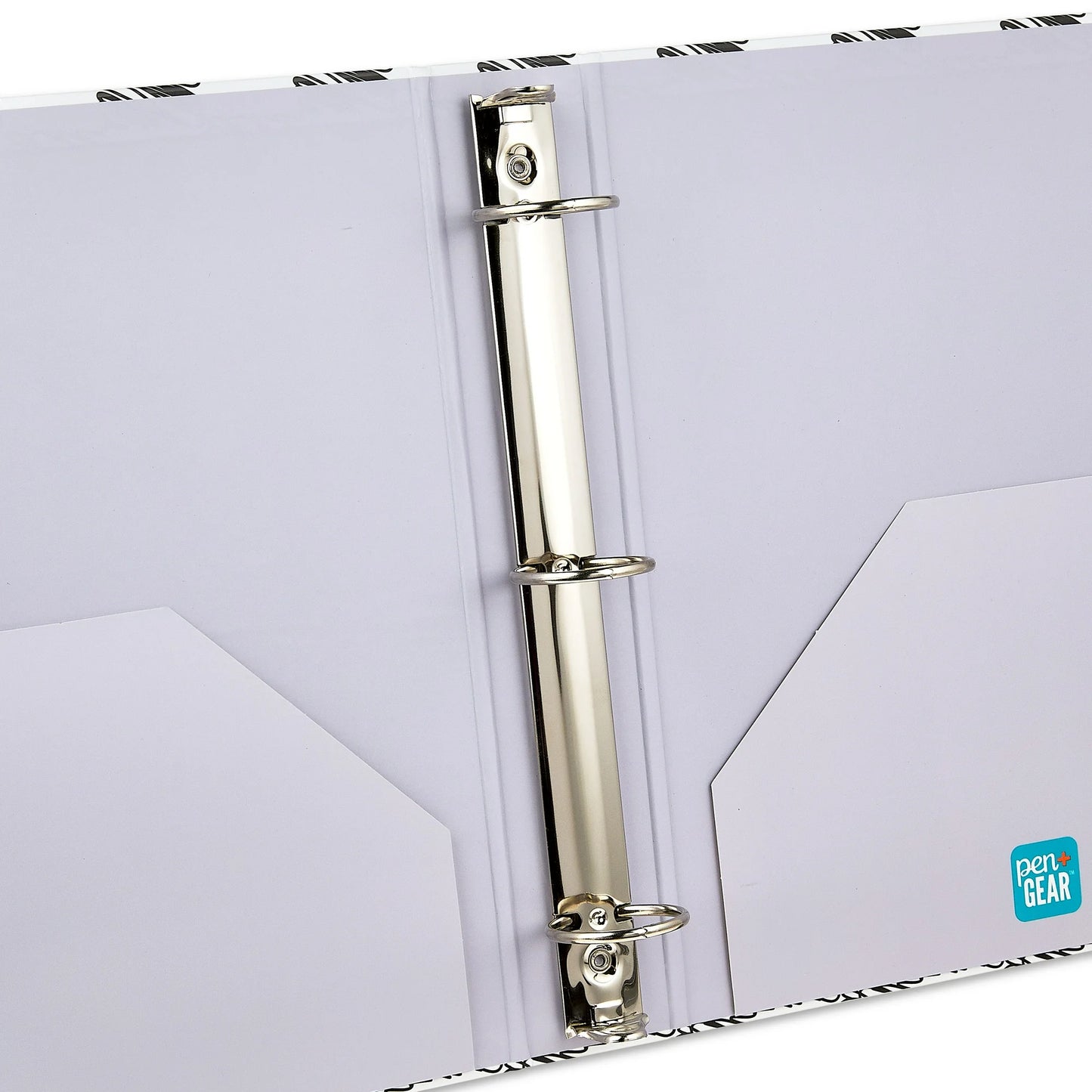 Pen+Gear Fashion 1.5" Round-Ring Binder, Black and White Squiggle Check