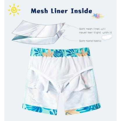 SURF CUZ Boys Swim Trunks Toddler Swim Shorts UPF 50+ Bathing Suit for Boy Swimsuit Quick Dry Mesh Beach Boardshorts Swimwear