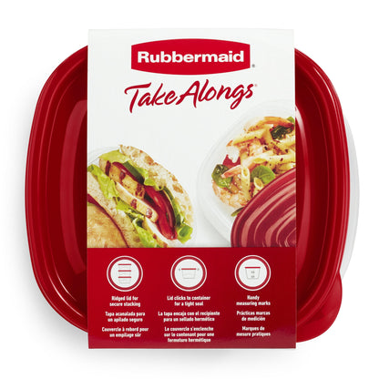 Rubbermaid TakeAlongs Food Storage Containers, Red