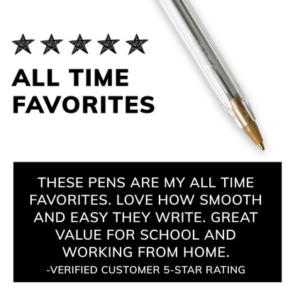 BIC Cristal Xtra Smooth Ballpoint Pen, Medium Point, 1.0 mm, Black Ink, 10 Count