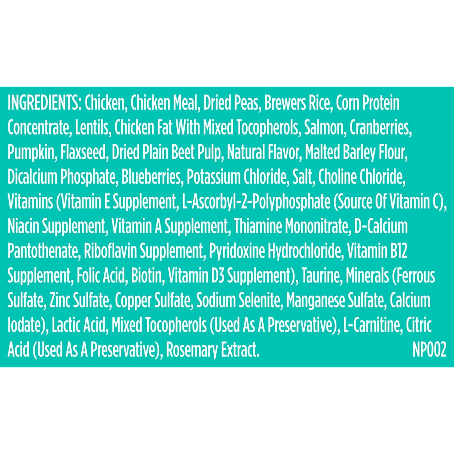 Image displaying text about the details of a dry cat food