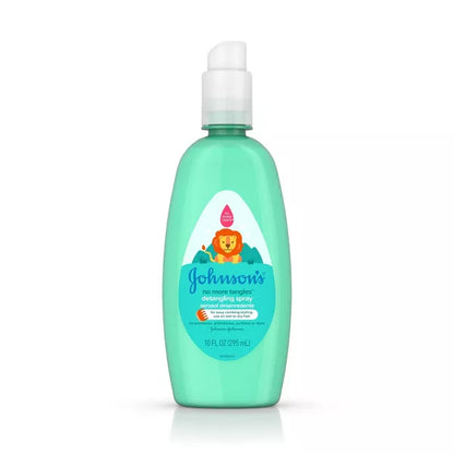 baby detangling spray bottle with lion logo on a white background