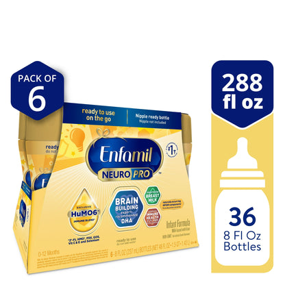baby formula packaging with details on quantity and volume.