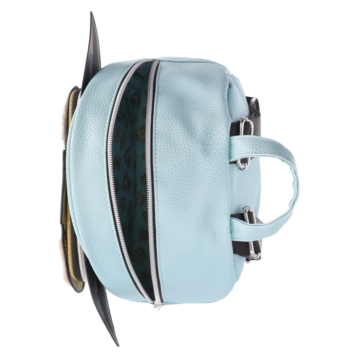 Compact mini backpack with faux leather exterior and adjustable shoulder straps for everyday essentials