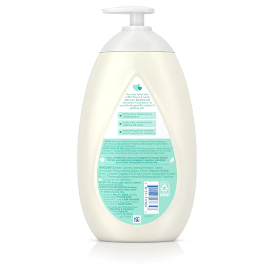 Johnson's CottonTouch Newborn Baby Face & Body Lotion, Hypoallergenic Moisturization for Skin - 27.1 fl oz